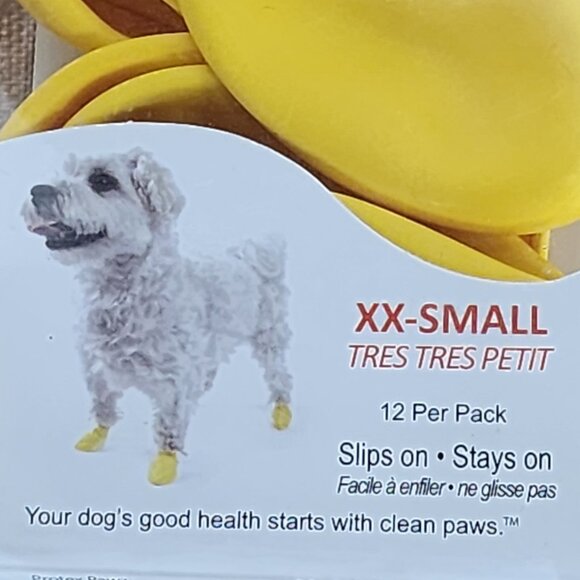 Protex Pawz Yellow Natural Rubber Reusable 12pk Waterproof Dog Boots Sz XX-Small - Picture 5 of 16